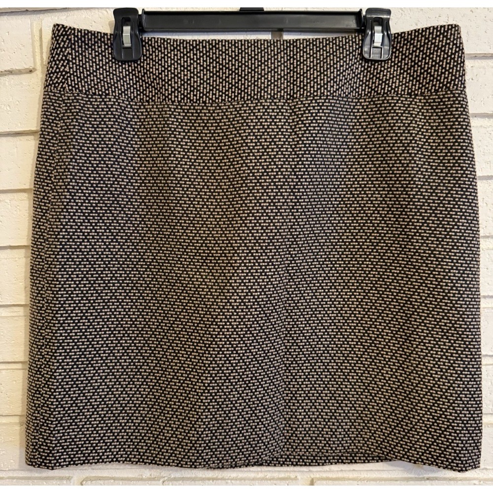Ann Taylor LOFT Women's Skirt Size 12 Black/Tan Side Zipper Lined NWT NEW